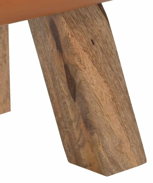 Klupa Smeđa 110 x 30 x 45 cm Prava koža - Smeđa