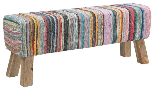 Klupa 110 x 30 x 45 cm Prava koža Šareni - Šareni
