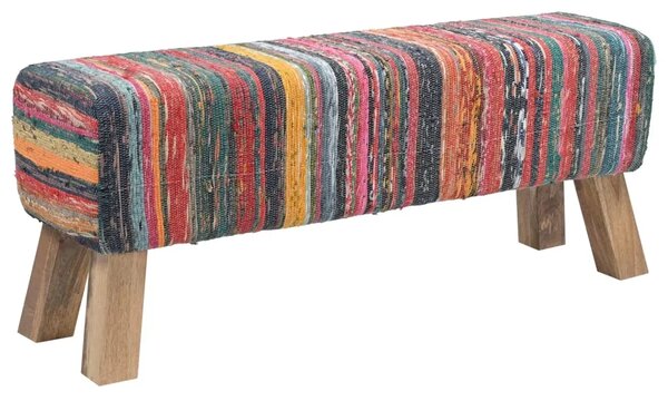 Klupa 110 x 30 x 45 cm Prava koža Šareni - Šareni