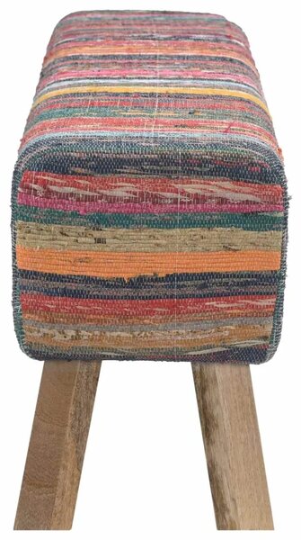 Klupa 110 x 30 x 45 cm Prava koža Šareni - Šareni