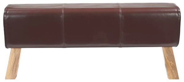 Klupa 110 x 30 x 45 cm Prava koža Tamno smeđa - Tamno smeđa