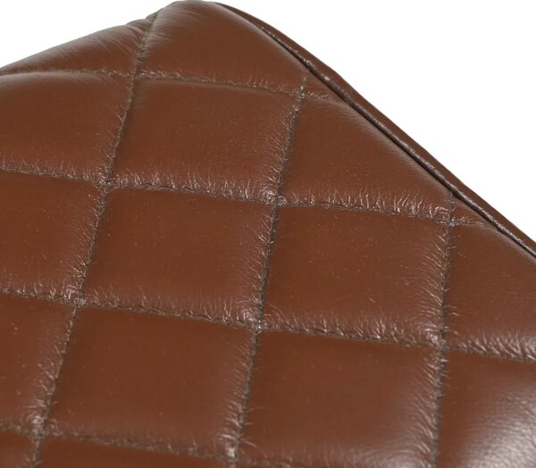 Klupa 110 x 30 x 45 cm Prava koža Smeđa dijamantna - Smeđa dijamantna