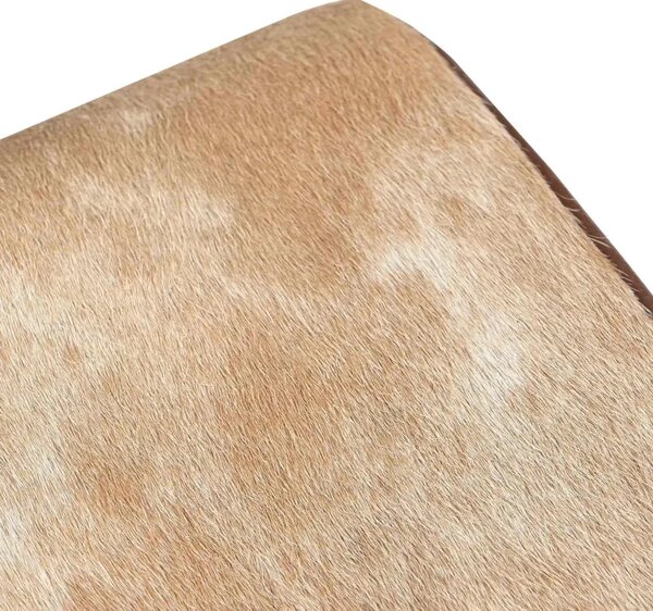 Klupa 40 x 30 x 45 cm Prava koža Smeđa i bijela - Smeđa i bijela