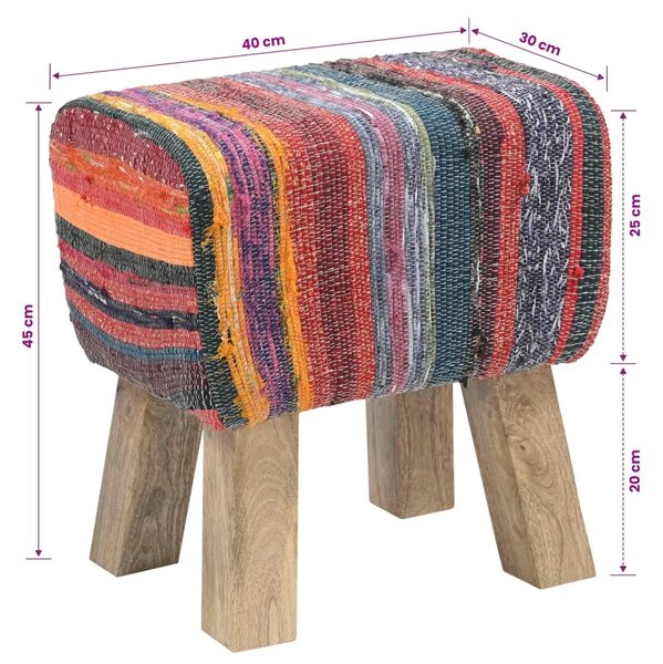 Klupa 40 x 30 x 45 cm Prava koža Šareni - Šareni