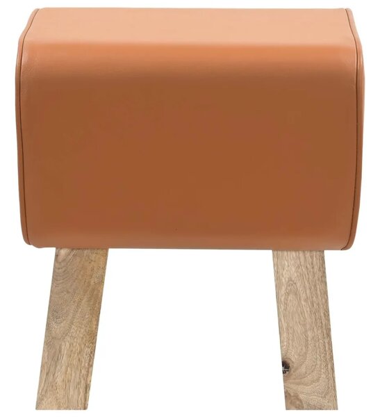 Klupa 40 x 30 x 45 cm Prava koža Smeđa - Smeđa