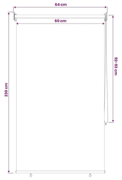 Rolo zavjesa za vanjsku uporabu s UV zaštitom Svjetlosiva - Svjetlosiva 60 x 230 cm
