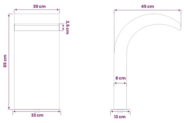 Vodopad za bazen s LED svjetlom Nehrđajući čelik 304 - s LED svjetlima
