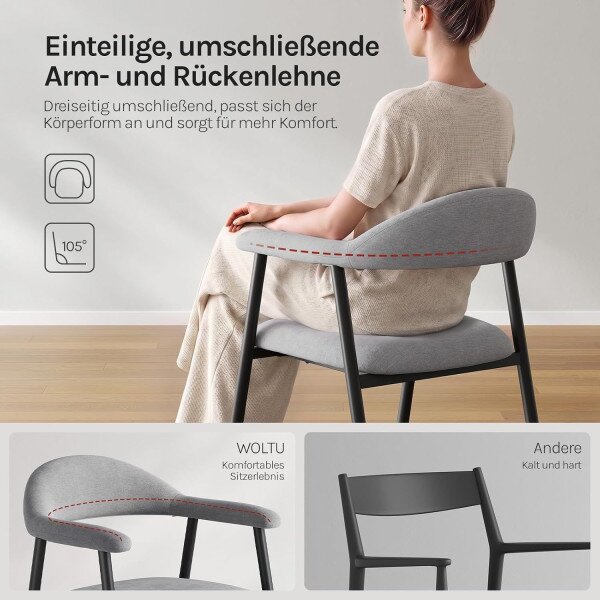 Blagovaonske stolice 53 x 54,5 x 78,5 cm - Siva