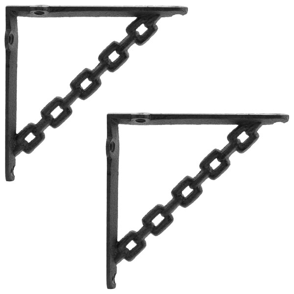 Nosači za zidne police 2 kom. Crna 10.5 x 10.5 x 3 cm Čelik - Crna 10 x 10 cm 2