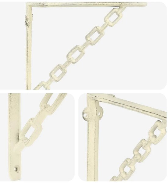 Nosači za zidne police 12 kom. Antič White 10.5 x 10.5 x 3 cm - antično bijela 10 x 10 cm 12
