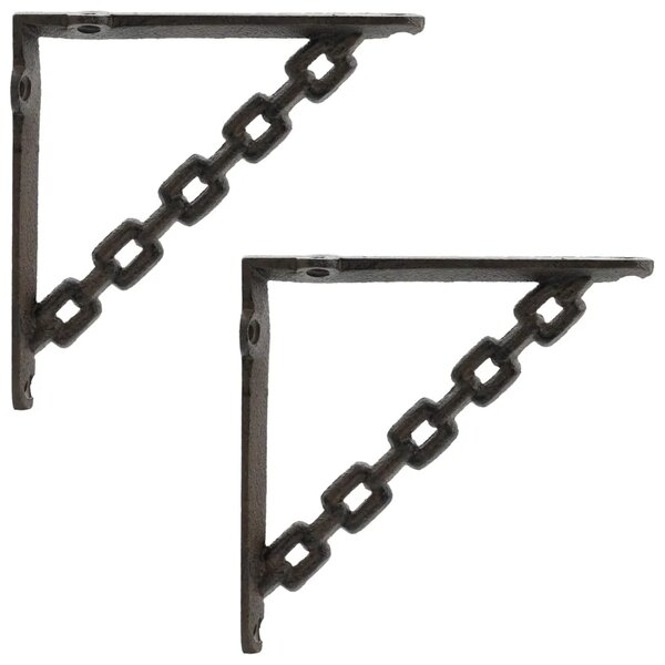 Nosači za zidne police 2 kom. Antikno smeđa 21 x 21 x 3.5 cm - antička smeđa 21 x 21 cm 2