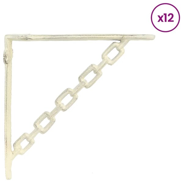 Nosači za zidne police 12 kom. Antič White 10.5 x 10.5 x 3 cm - antično bijela 10 x 10 cm 12