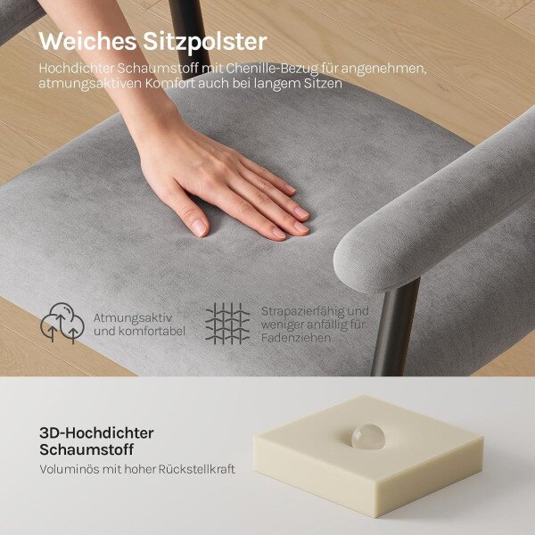 Blagovaonske stolice 53 x 54,5 x 78,5 cm - Siva