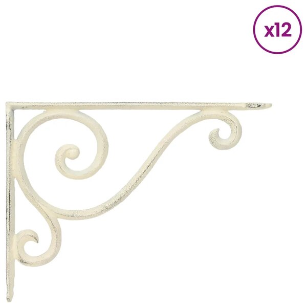Nosači za zidne police 12 kom. Antič White 23.5 x 28 x 3.5 cm - antično bijela 23 x 27.5 x 2 cm 12