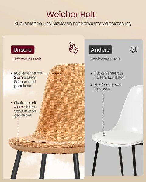 Set blagovaonskih stolica od 4 komada - karamela