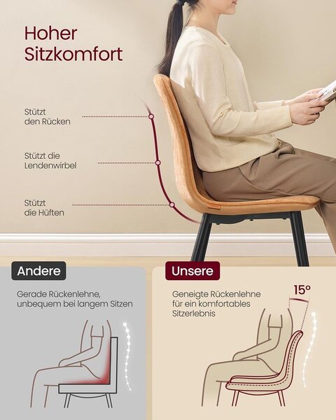 Set blagovaonskih stolica od 4 komada - karamela