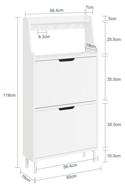 Stalak za cipele 60x19x119 cm