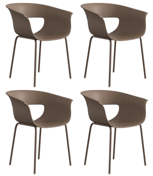 Vrtne stolice set od 4 - kava
