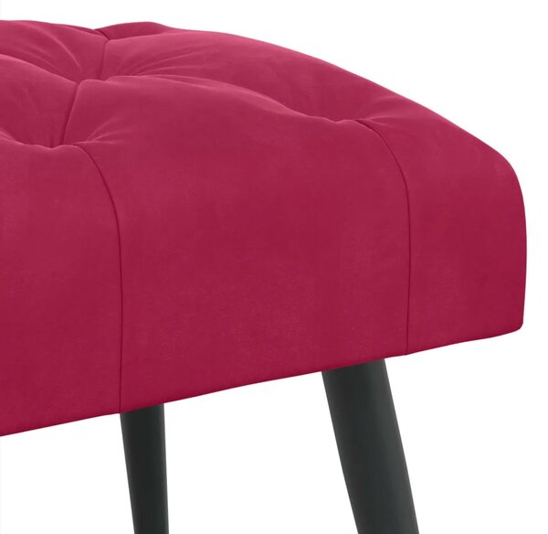 Klupa s gumbastim tkanjem Vinska crvena 60 x 40 x 45 cm Baršun - boja crnog vina 60 x 40 x 45 cm