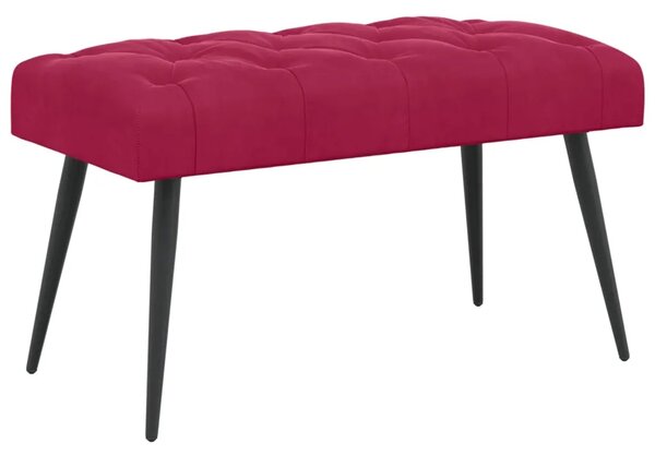 Klupa s gumbastim tkanjem Vinska crvena 80 x 40 x 46 cm Baršun - boja crnog vina 80 x 40 x 46 cm