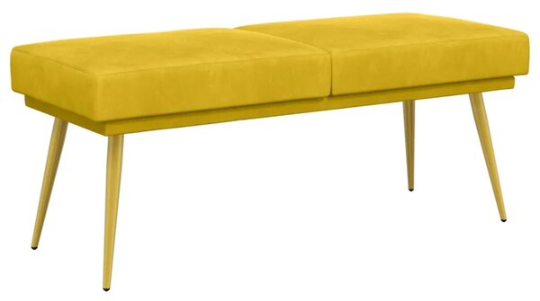 Klupa s dvostrukim slojem Žuta 120 x 45 x 46 cm Baršun - Žuta