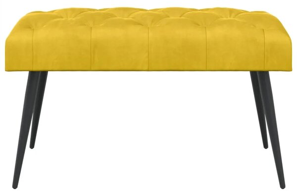 Klupa s gumbastim tkanjem Žuta 80 x 40 x 46 cm Baršun - Žuta 80 x 40 x 46 cm