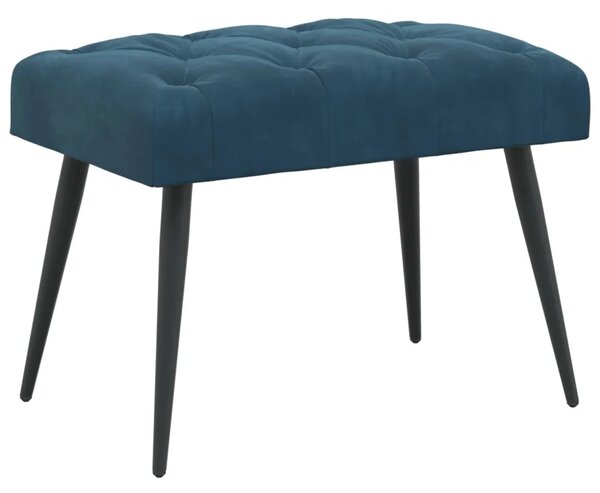 Klupa s gumbastim tkanjem Plava 60 x 40 x 45 cm Baršun - Plava 60 x 40 x 45 cm