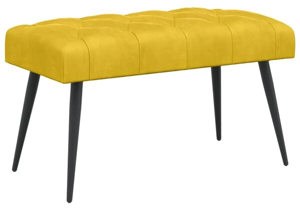 Klupa s gumbastim tkanjem Žuta 80 x 40 x 46 cm Baršun - Žuta 80 x 40 x 46 cm