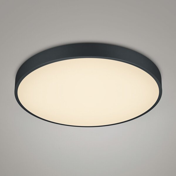 Trio Lighting LED stropna svjetiljka Waco, CCT, Ø 49,5 cm, mat crna, prigušiva, Crno, Dnevni boravak/blagovaonica, Metal