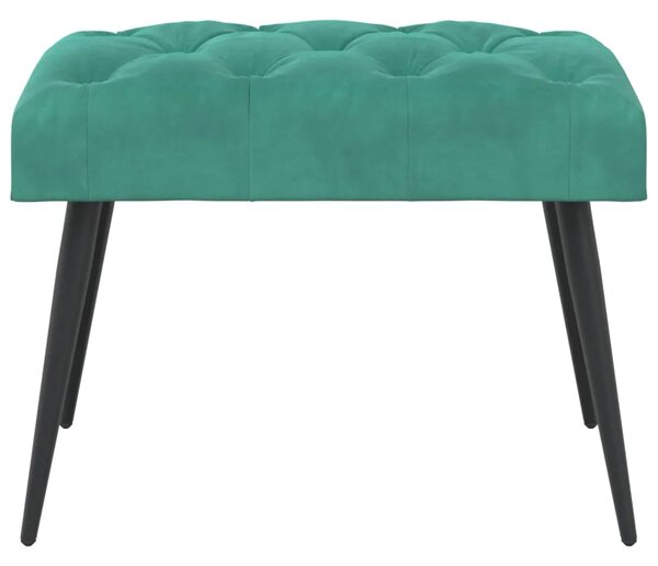 Klupa s gumbastim tkanjem Tirkizna 60 x 40 x 45 cm Baršun - Tirkizna 60 x 40 x 45 cm