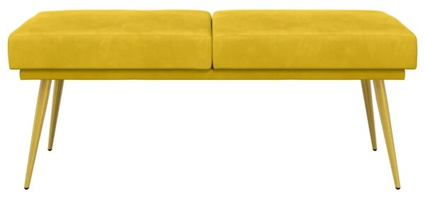 Klupa s dvostrukim slojem Žuta 120 x 45 x 46 cm Baršun - Žuta
