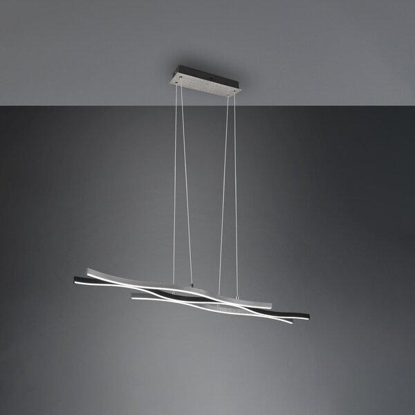 Trio Lighting Blaze LED visilica, CCT, prigušiva, aluminij, prigušiva, Metalik, Dnevni boravak/blagovaonica, Metal