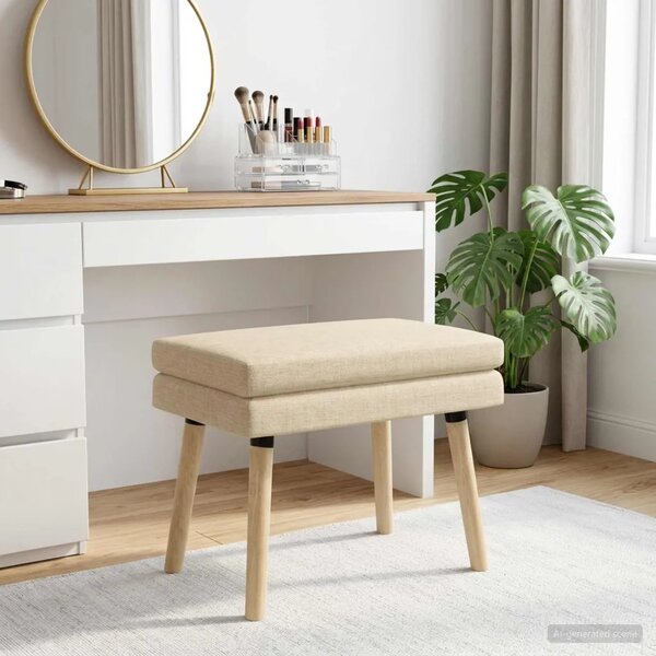 Klupa s dvostrukim slojem Krem 60 x 40 x 46 cm Tkanina - Krem 60 x 40 x 46 cm