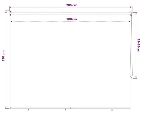 Vanjska roleta 90% blokada UV zraka Plava i bijela pruga - Plava i bijela pruga 200 x 230 cm
