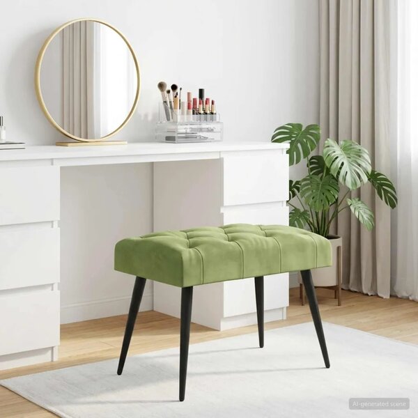 Klupa s gumbastim tkanjem Svijetlo zelena 60 x 40 x 45 cm - Svijetlo zelena 60 x 40 x 45 cm