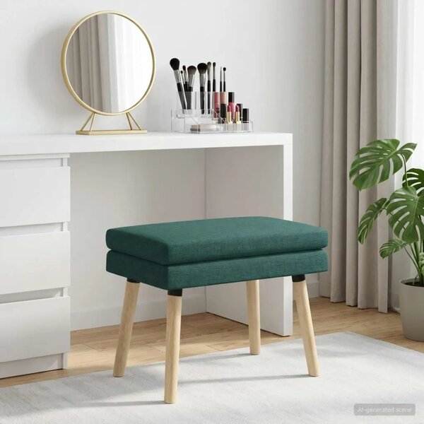 Klupa s dvostrukim slojem Tamnozelena 60 x 40 x 46 cm Tkanina - Tamnozelena 60 x 40 x 46 cm