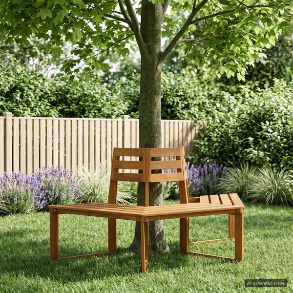 Klupa pod drvetom 160 x 70 x 86 cm Čvrsto drvo akacije Prirodna - 1
