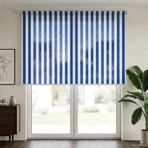 Vanjska roleta 90% blokada UV zraka Plava i bijela pruga - Plava i bijela pruga 200 x 230 cm