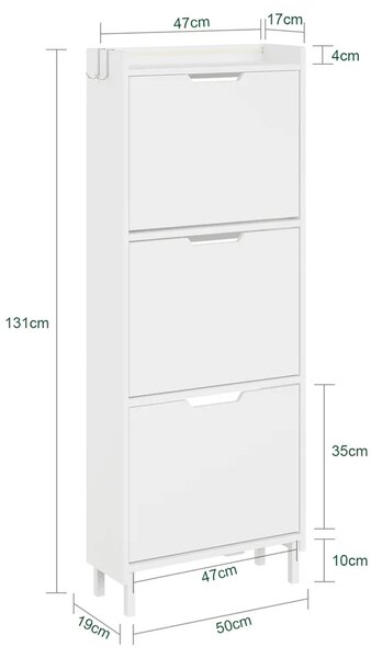 Stalak za cipele 50 x 19 x 131 cm