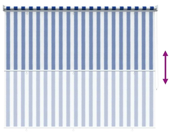 Vanjska roleta 90% blokada UV zraka Plava i bijela pruga - Plava i bijela pruga 200 x 230 cm