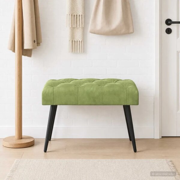 Klupa s gumbastim tkanjem Svijetlo zelena 60 x 40 x 45 cm - Svijetlo zelena 60 x 40 x 45 cm