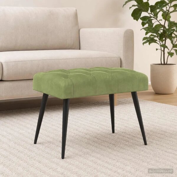 Klupa s gumbastim tkanjem Svijetlo zelena 60 x 40 x 45 cm - Svijetlo zelena 60 x 40 x 45 cm