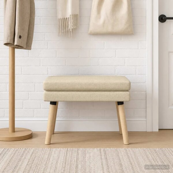 Klupa s dvostrukim slojem Krem 60 x 40 x 46 cm Tkanina - Krem 60 x 40 x 46 cm