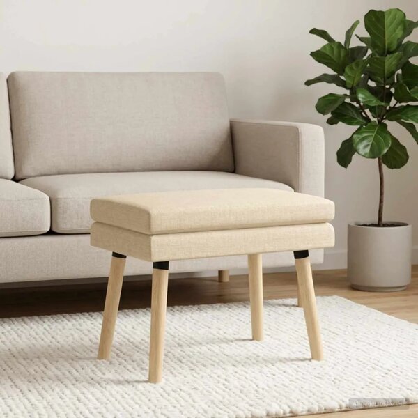 Klupa s dvostrukim slojem Krem 60 x 40 x 46 cm Tkanina - Krem 60 x 40 x 46 cm