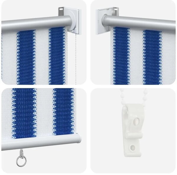 Vanjska roleta 90% blokada UV zraka Plava i bijela pruga - Plava i bijela pruga 200 x 230 cm