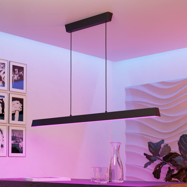 EGLO connect Simolaris-Z LED viseća svjetiljka, 122cm, prigušiva, Crno, Dnevni boravak/blagovaonica, Metal