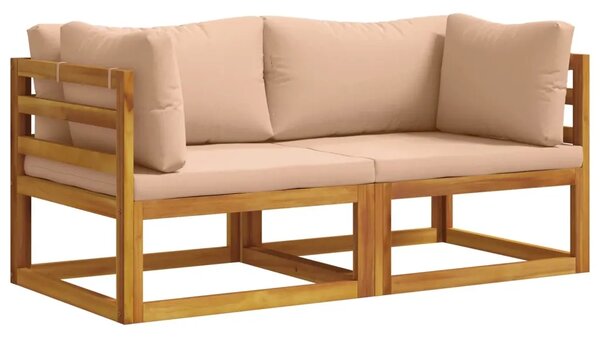 Kauč sa sjedećnicama u kutu 2 kom. 2-sjedalo - Bež Kutna sofa (2 kom)