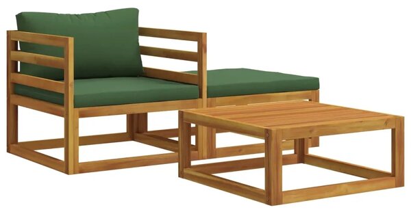 Sekcijska garnitura s jastucima 3 kom. 2-sjedalo - Zelena Srednja sofa + tabure + stolić