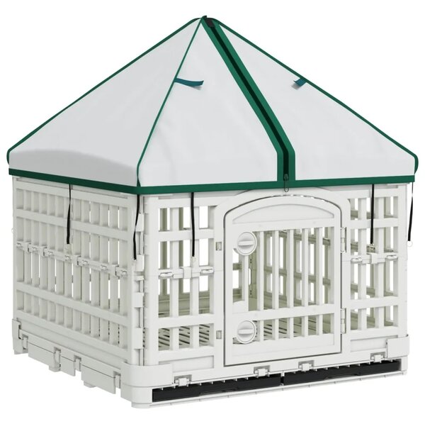 4-panelni ogradni igralište za pse s krovom 122 x 106 5 x 82 cm - s krovom i podlogom 122 x 106 5 x 82 cm