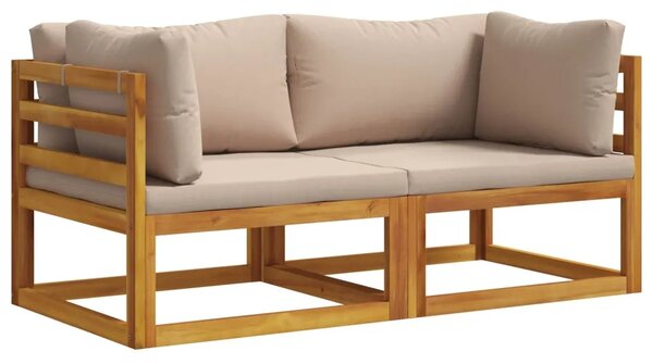 Kauč sa sjedećnicama u kutu 2 kom. 2-sjedalo - Sivosmeđa Kutna sofa (2 kom)